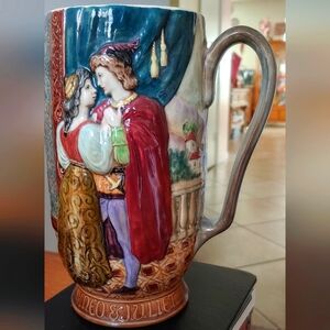 Vintage Beswick Romeo & Juliet Shakespeare ceramic pitcher 8" +